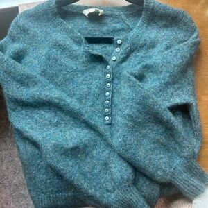 Sézane Leon Sweater, Blue/Green, Small